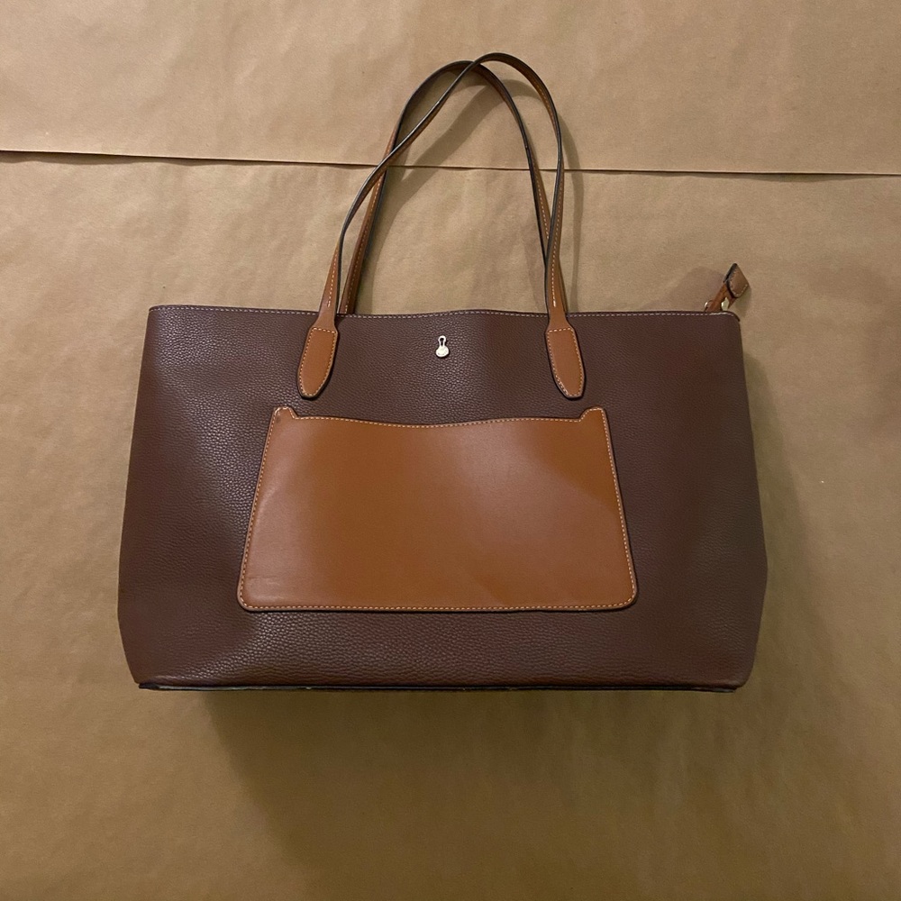 London Fog faux leather tote